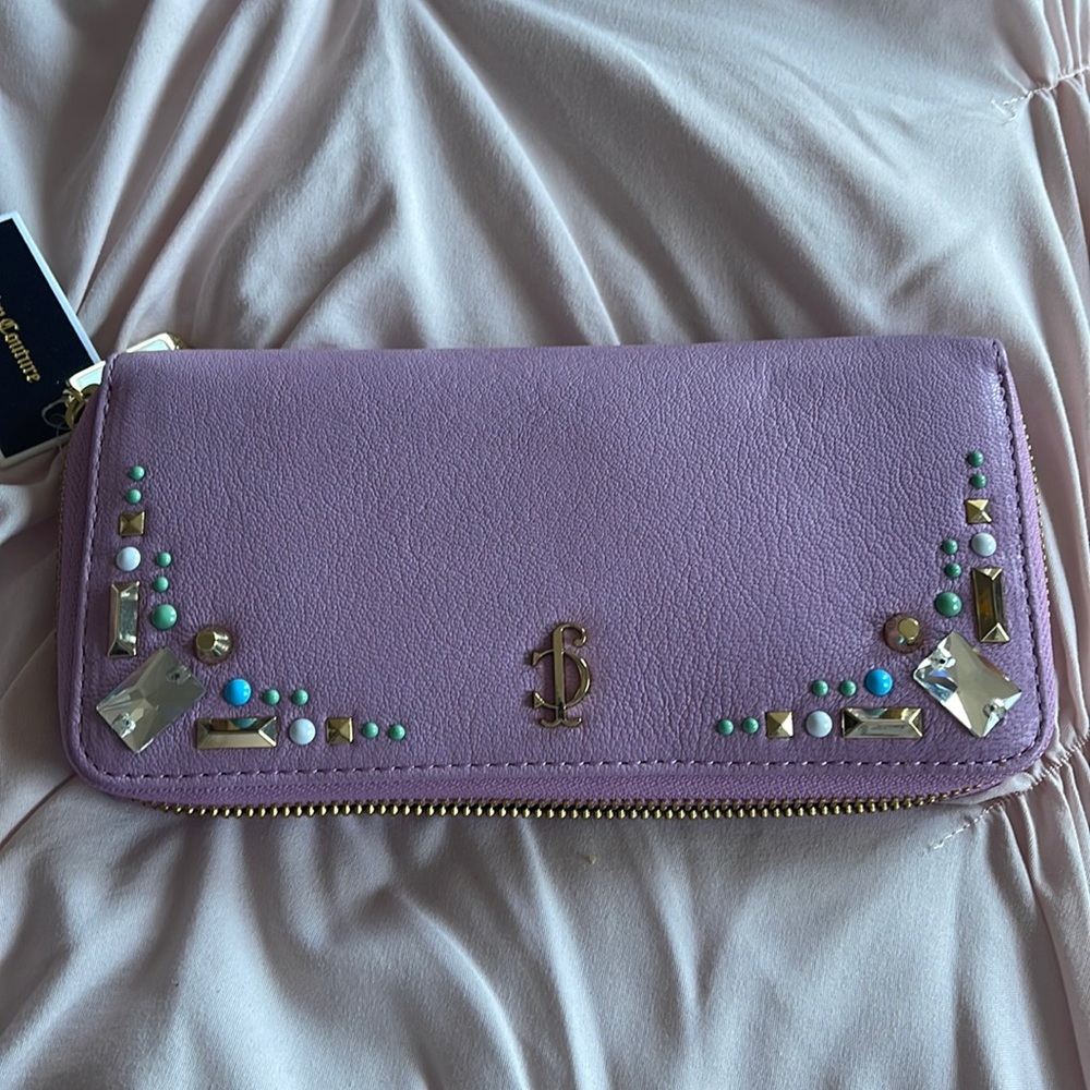 Juicy Couture Zip Wallet Freya Lavender Leather Wallet